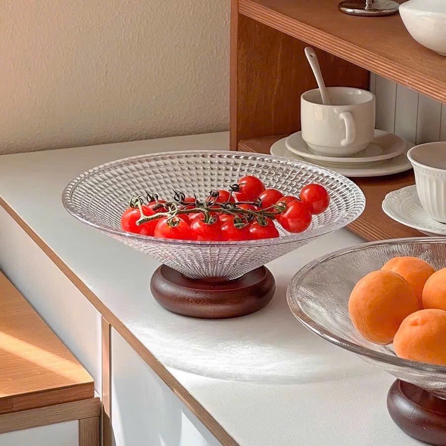 Khay trái cây đế gỗ