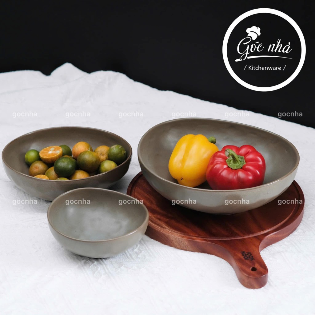 Tô oval méo Sedy sứ đất nặn