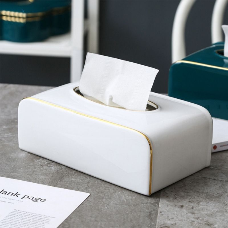 Hộp giấy trơn viền vàng