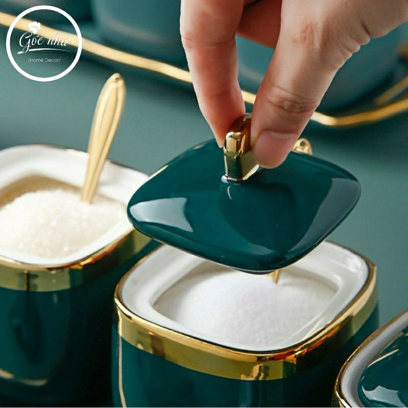 Set 3 hũ gia vị sứ