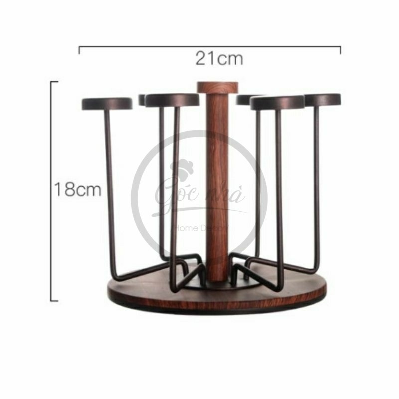 Up ly tròn gỗ Walnut