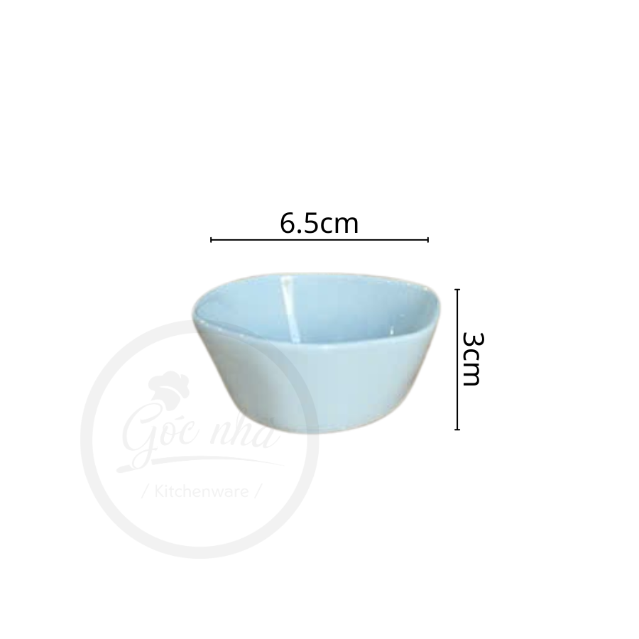 Chén Chấm Méo Sứ Xương Color Pop