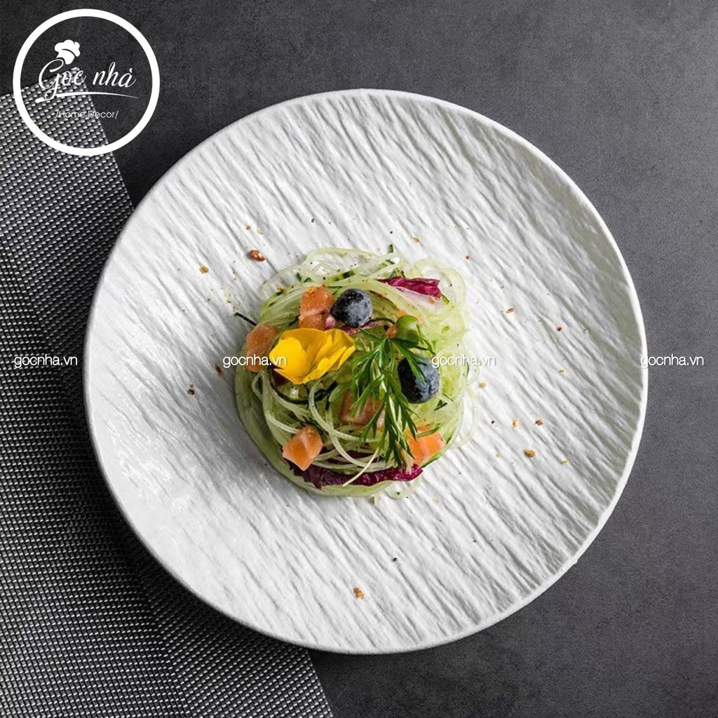 Dĩa Mocca Vân Sần dáng tròn