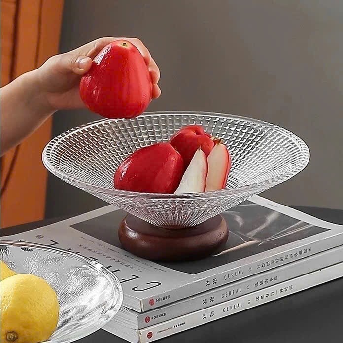 Khay trái cây đế gỗ