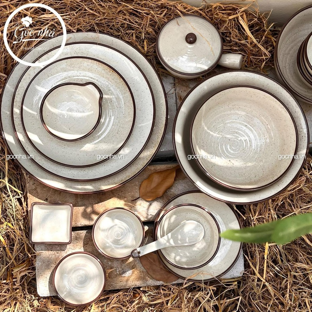 BST chén bát BEIGE nâu men tiêu