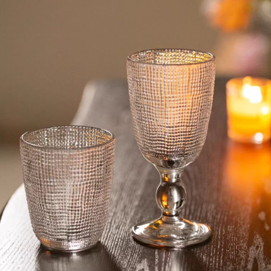 Set 6 Ly Vang Crochet - Họa Tiết Kẻ Lưới