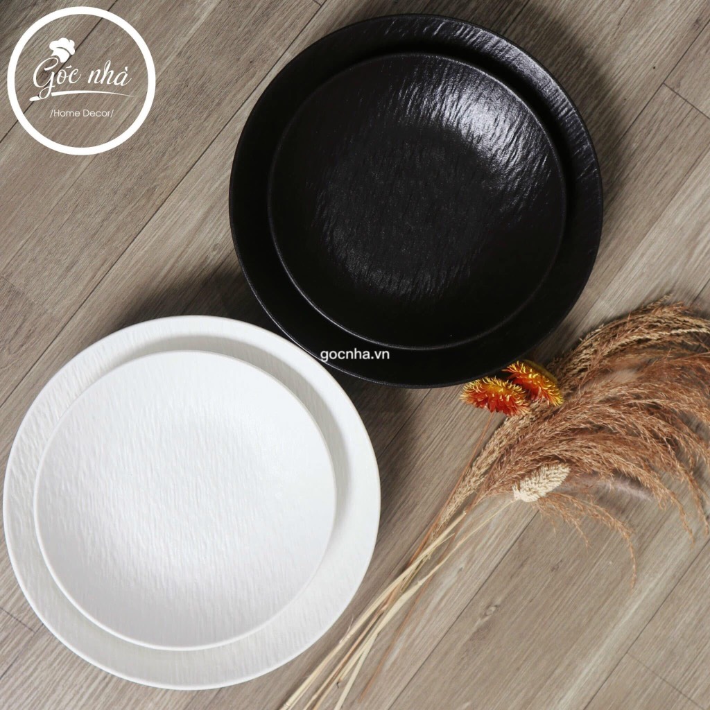 Dĩa Mocca Vân Sần dáng tròn
