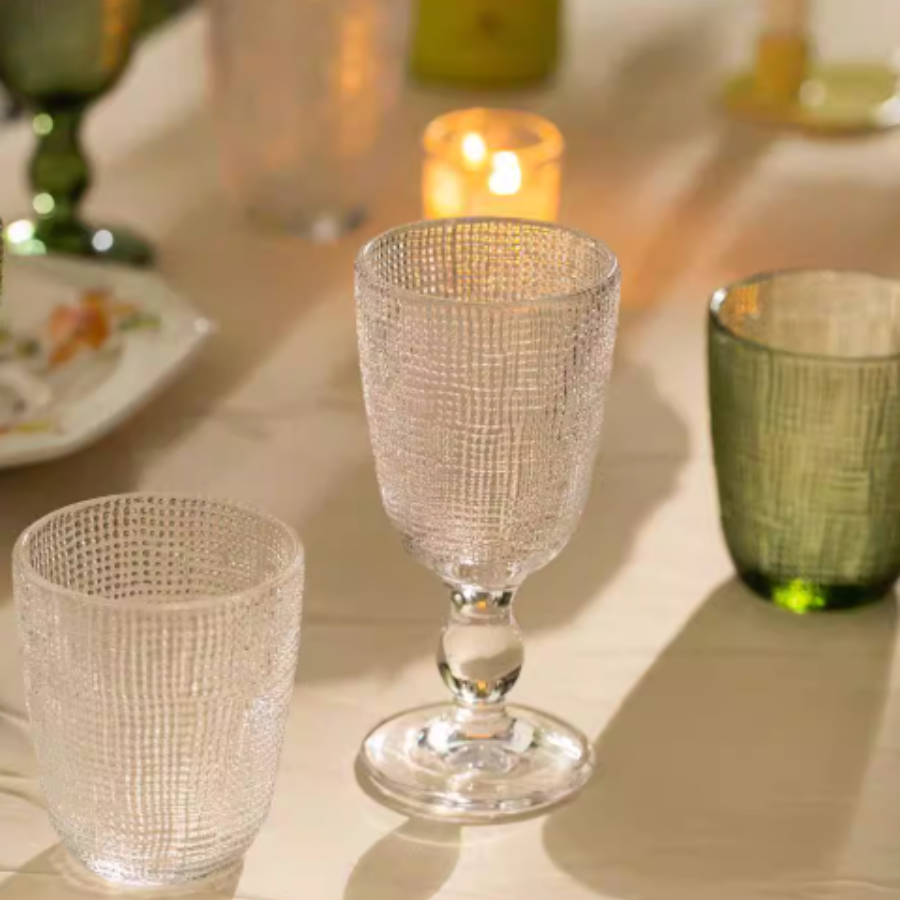 Set 6 Ly Vang Crochet - Họa Tiết Kẻ Lưới