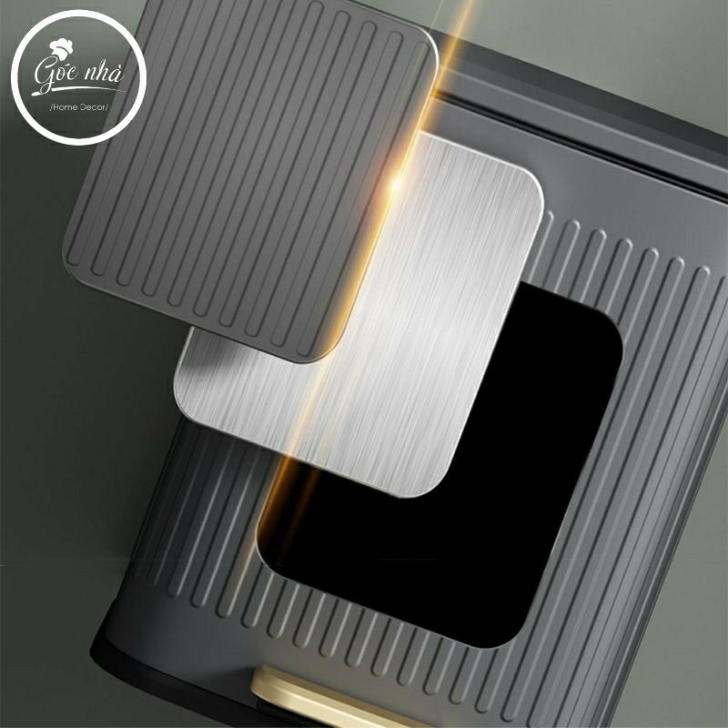 Thùng rác thép carbon kẻ dáng dẹt