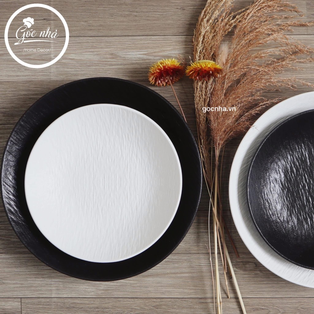 Dĩa Mocca Vân Sần dáng tròn