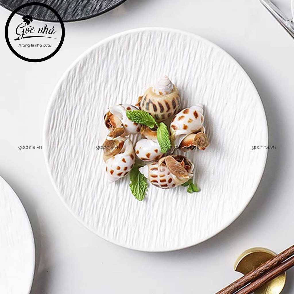 Dĩa Mocca Vân Sần dáng tròn