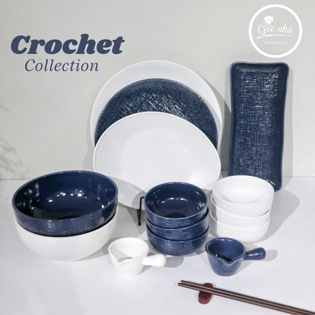 Chén dĩa Crochet dệt lưới