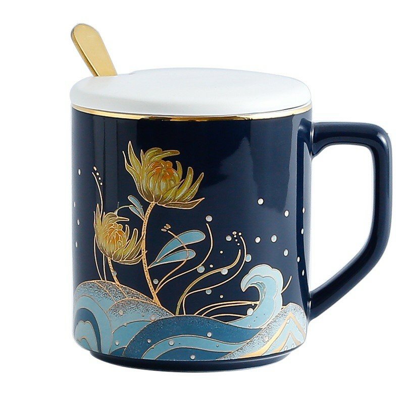 Ly sứ thủy mặc dáng ngắn