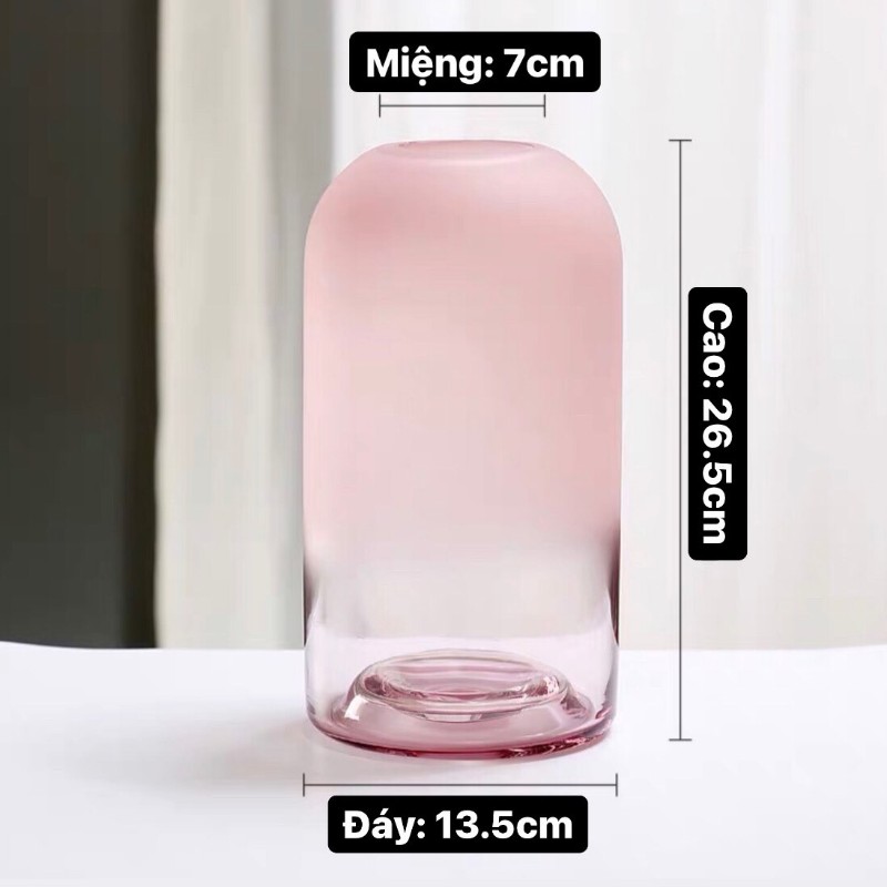 Bình Hoa Thủy Tinh ombre dáng trụ