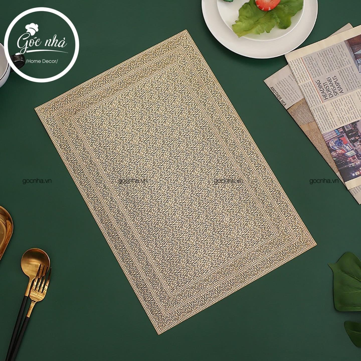 Tấm lót bàn ăn hoạ tiết vàng kim