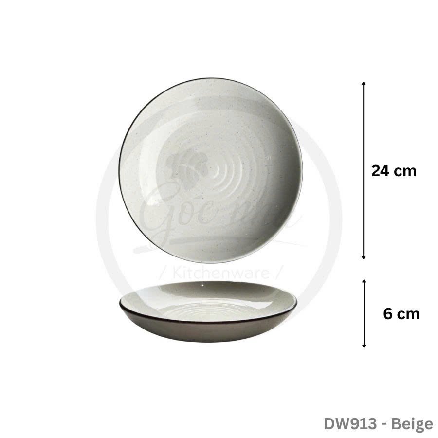 BST chén bát BEIGE nâu men tiêu