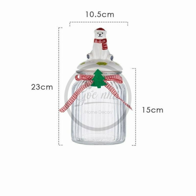 Hũ kẹo thủy tinh Xmas