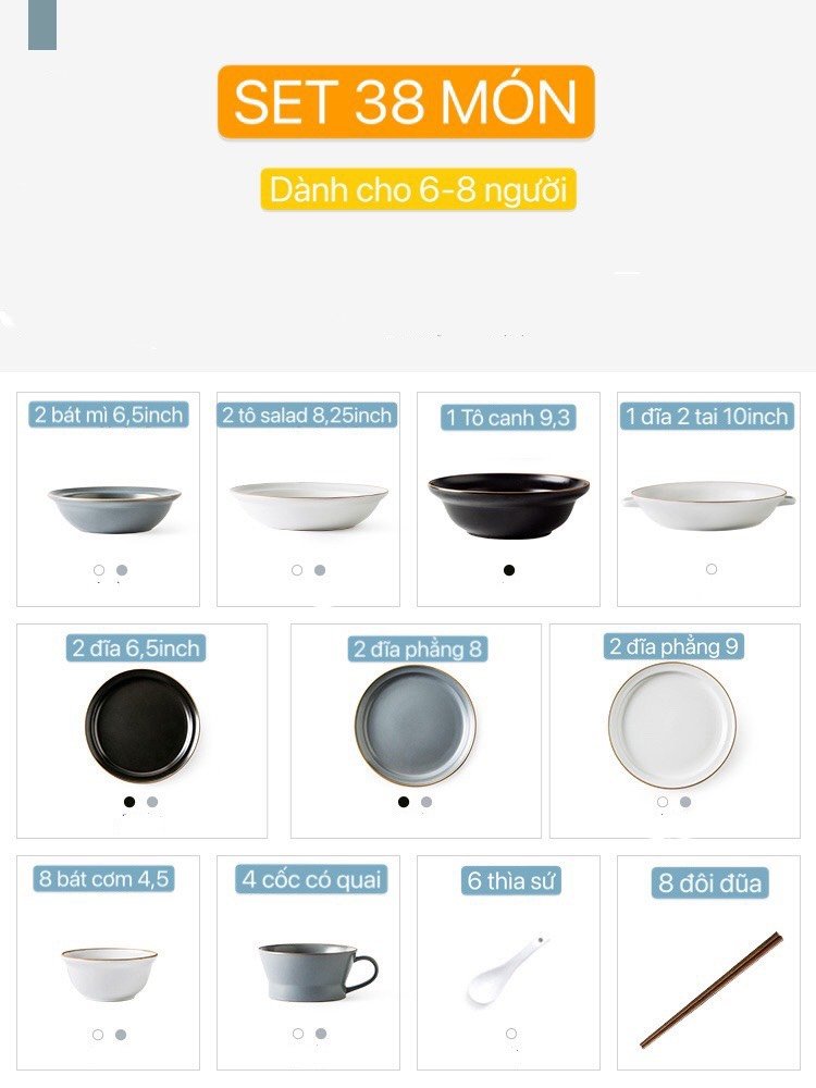 Set Chén Bát Morandi