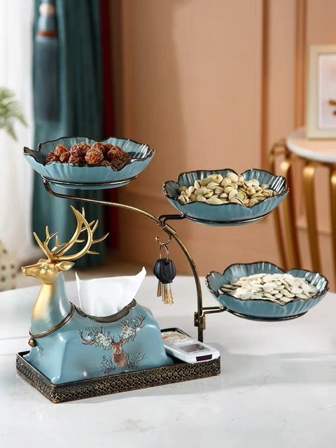 Hộp giấy hươu + khay 3 tầng khung thép