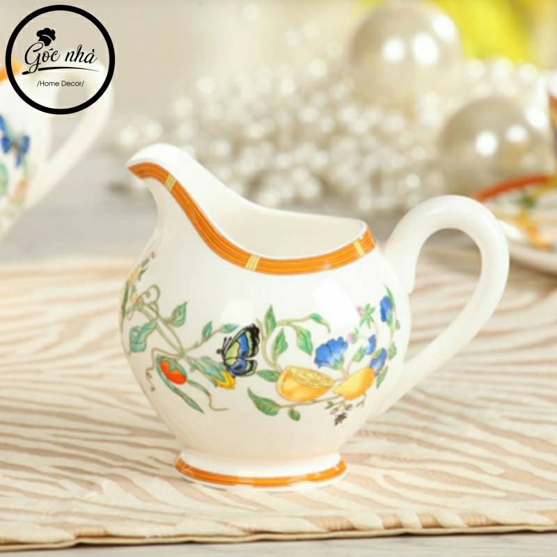 Set tách trà sứ xương Gardenia cao cấp