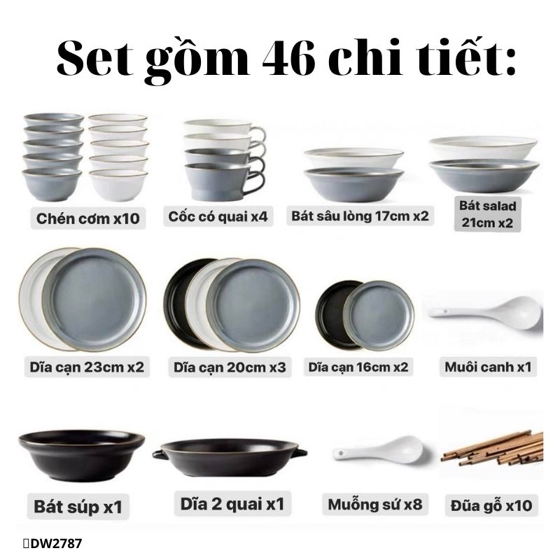 Set Chén Bát Morandi