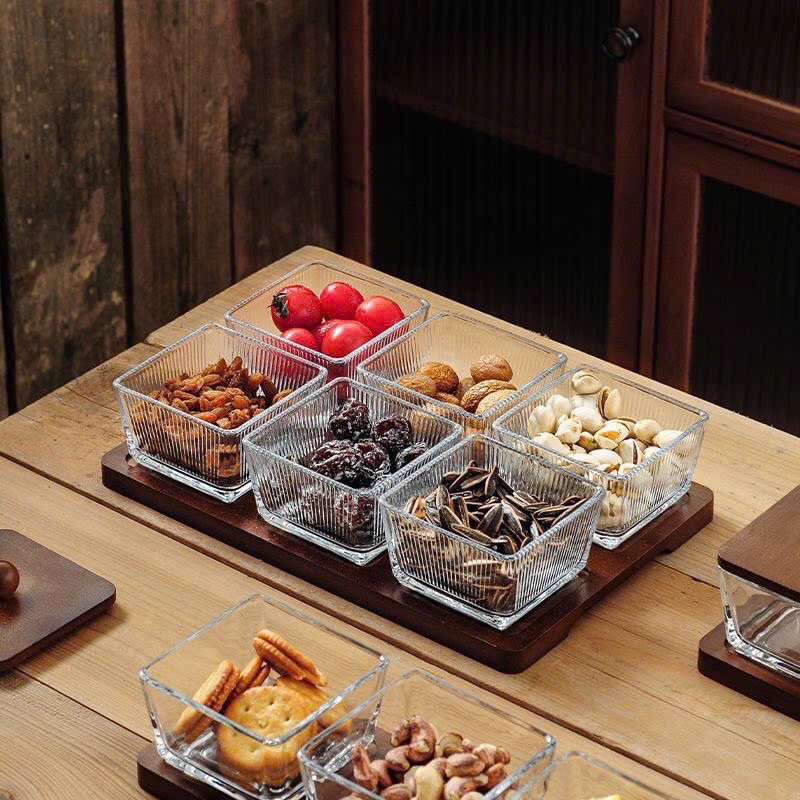 SET 6 hũ mứt khay gỗ