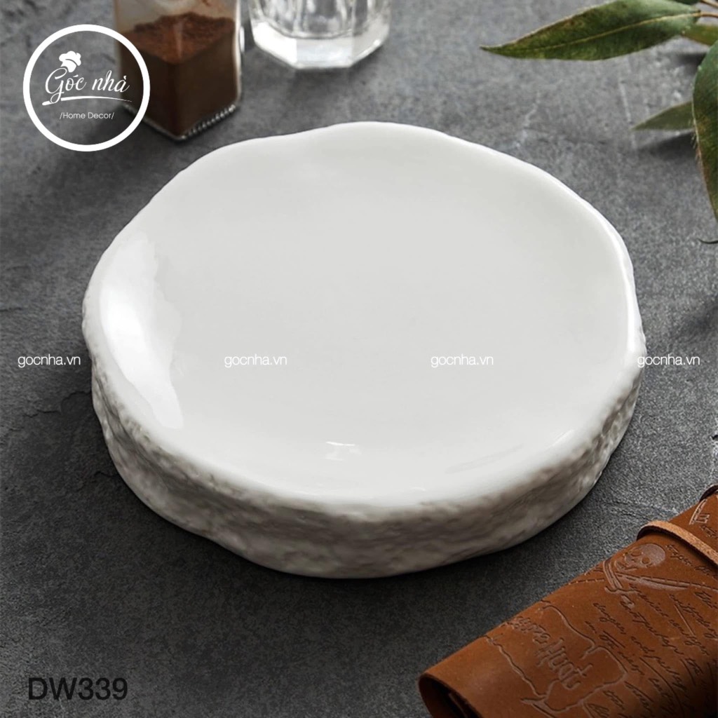 Dĩa tròn dày dáng méo Coral