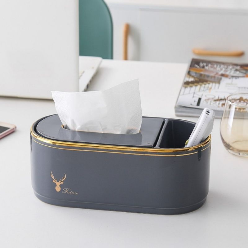 Hộp đựng khăn giấy kép hình oval