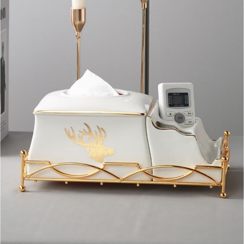 Hộp đựng giấy 2 ngăn khung thép