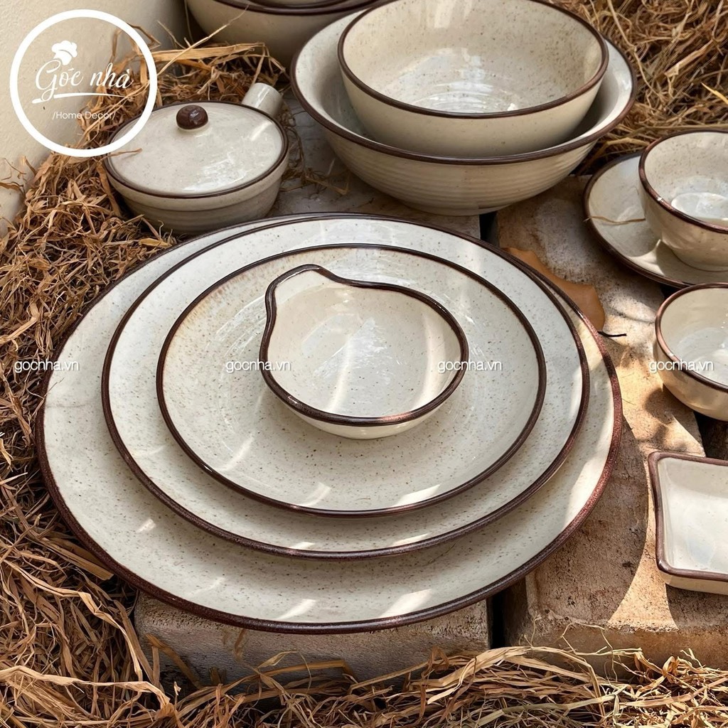 BST chén bát BEIGE nâu men tiêu