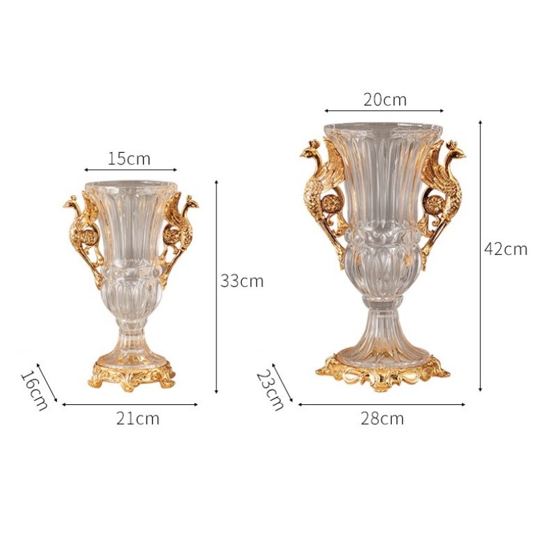 Bình Hoa phale quai công vàng