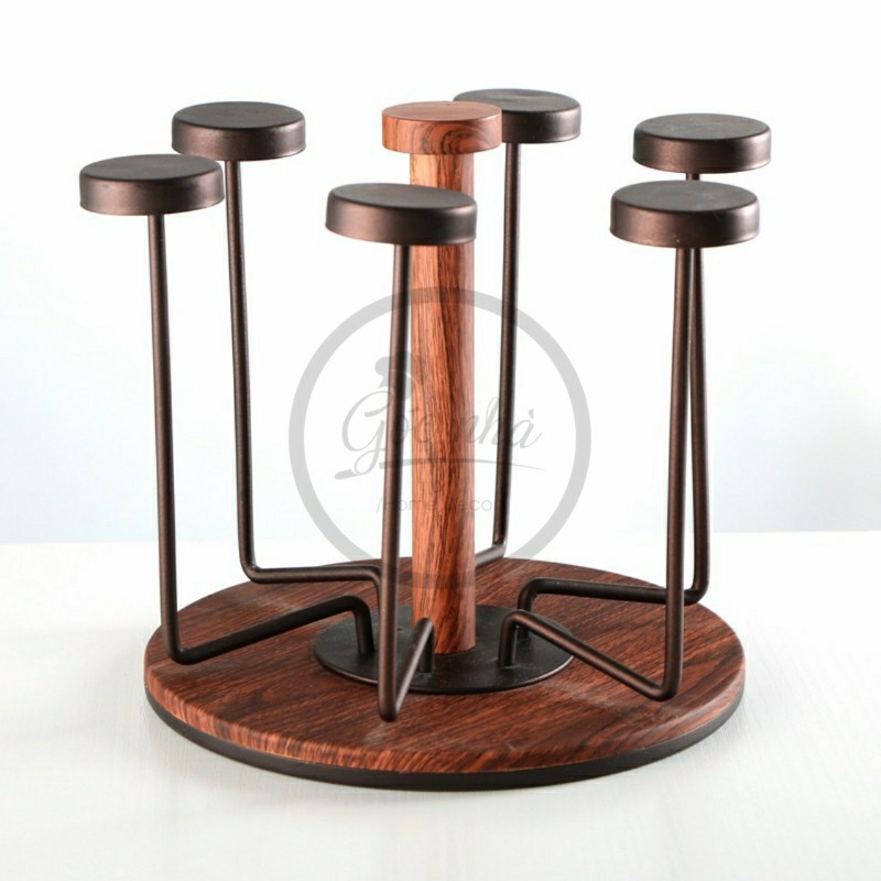 Up ly tròn gỗ Walnut