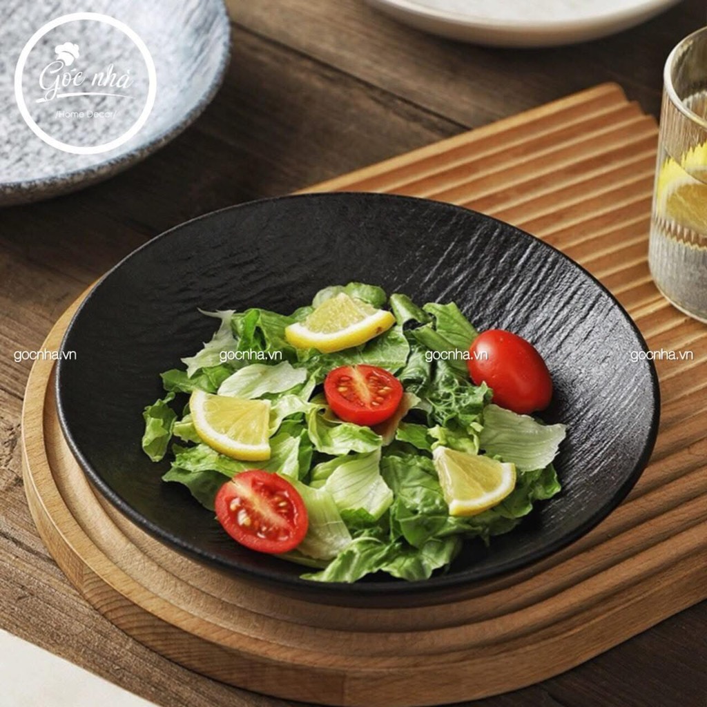 Dĩa Mocca Vân Sần dáng tròn