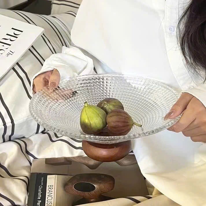 Khay trái cây đế gỗ