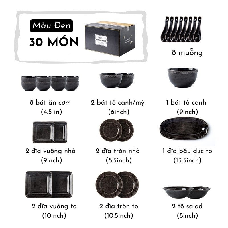 Set chén dĩa American Nile 30