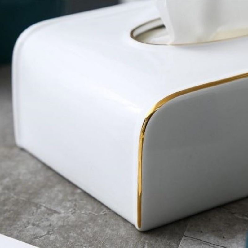 Hộp giấy trơn viền vàng