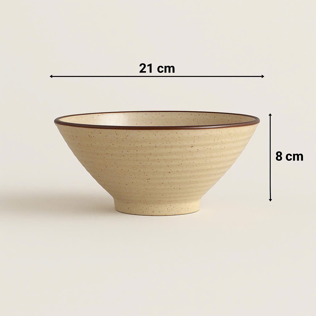 BST chén bát BEIGE nâu men tiêu