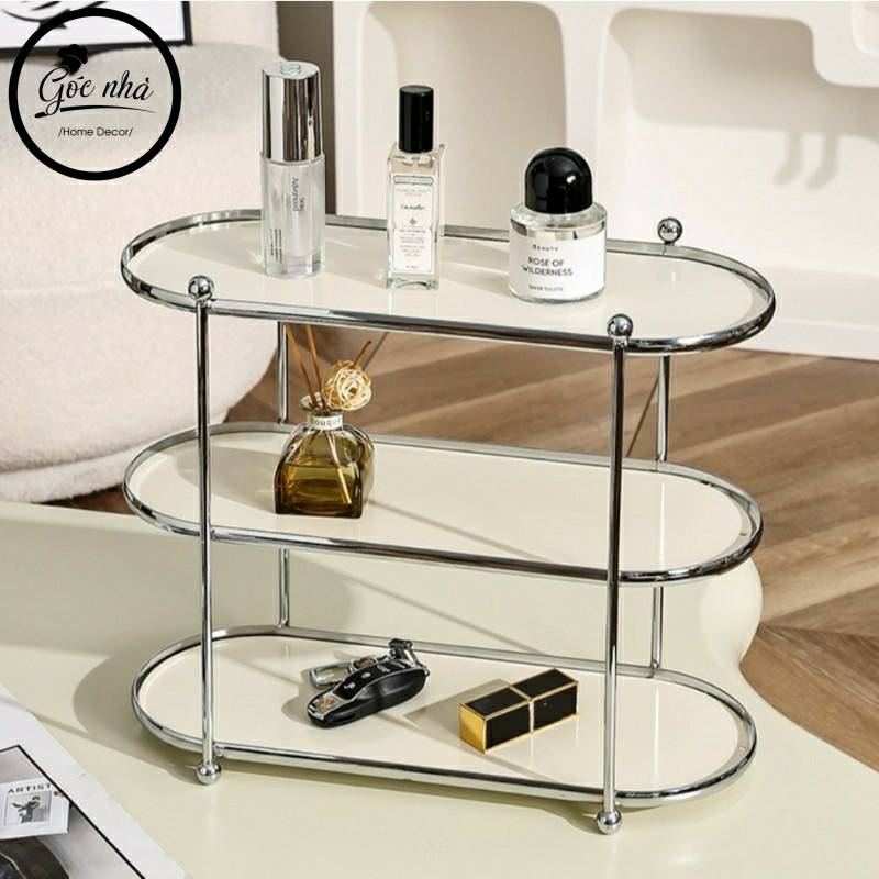 Kệ Đựng Đồ Trang Điểm Silver White