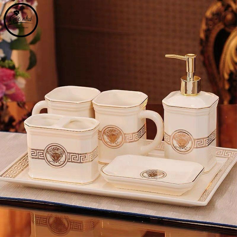 Set nhà tắm Versace cao cấp có khay