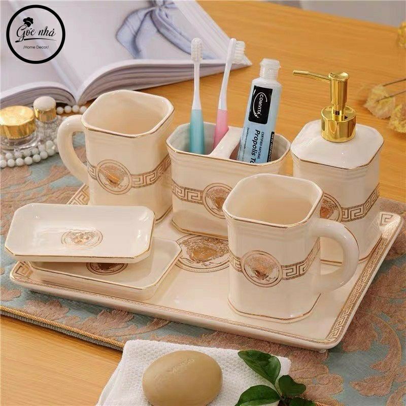 Set nhà tắm Versace cao cấp có khay
