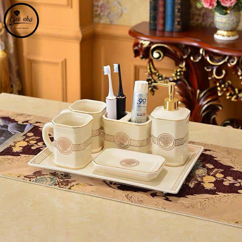 Set nhà tắm Versace cao cấp có khay