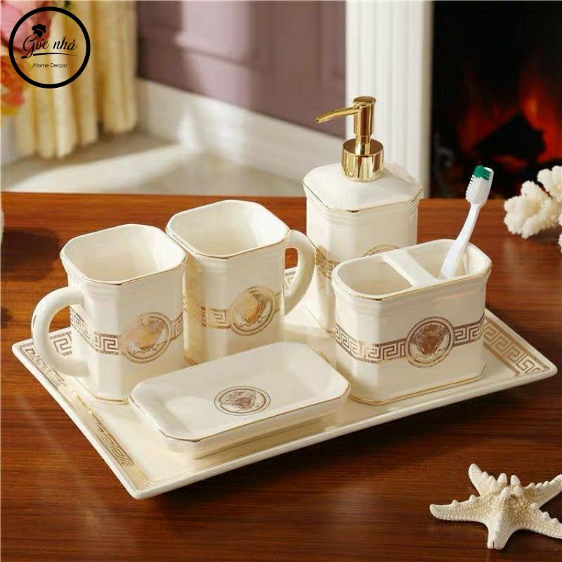 Set nhà tắm Versace cao cấp có khay
