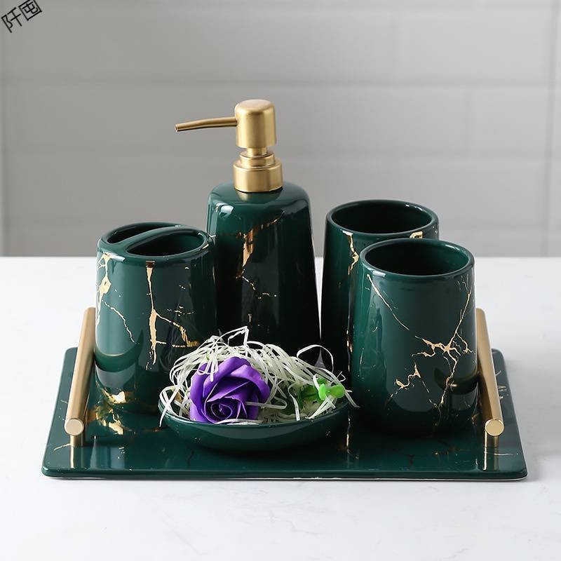 Set nhà tắm vân đá Marble Xanh
