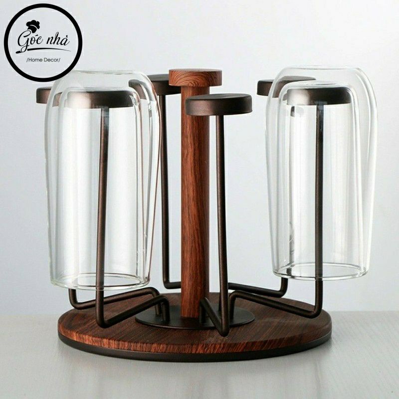 Up ly tròn gỗ Walnut