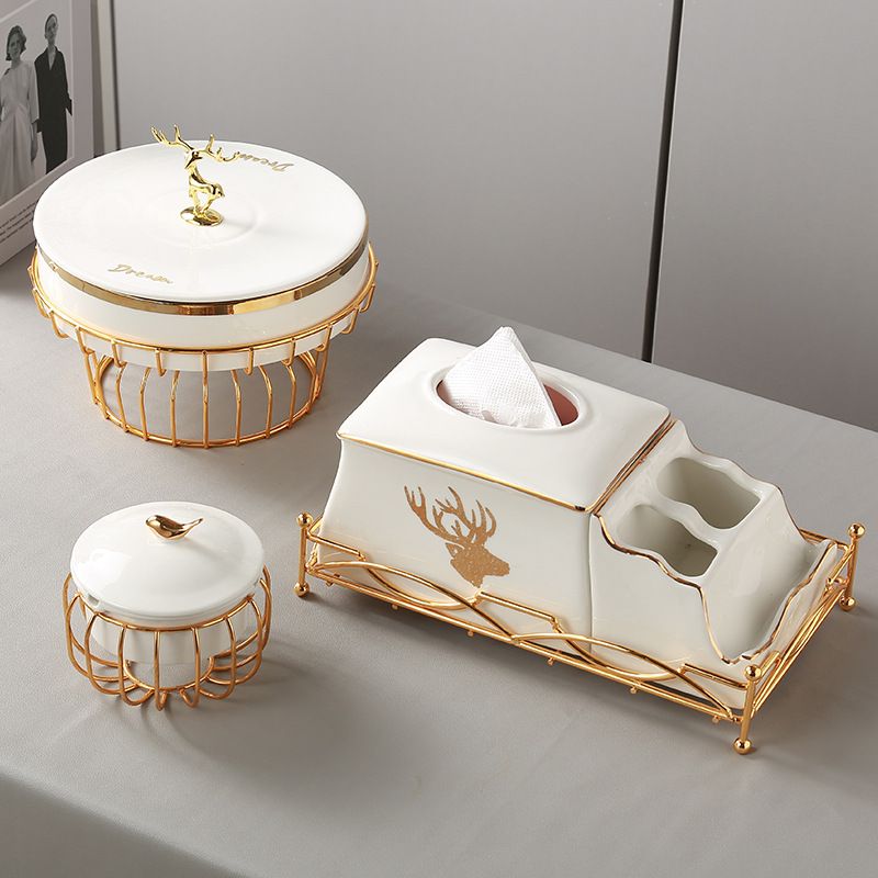 Hộp đựng giấy 2 ngăn khung thép