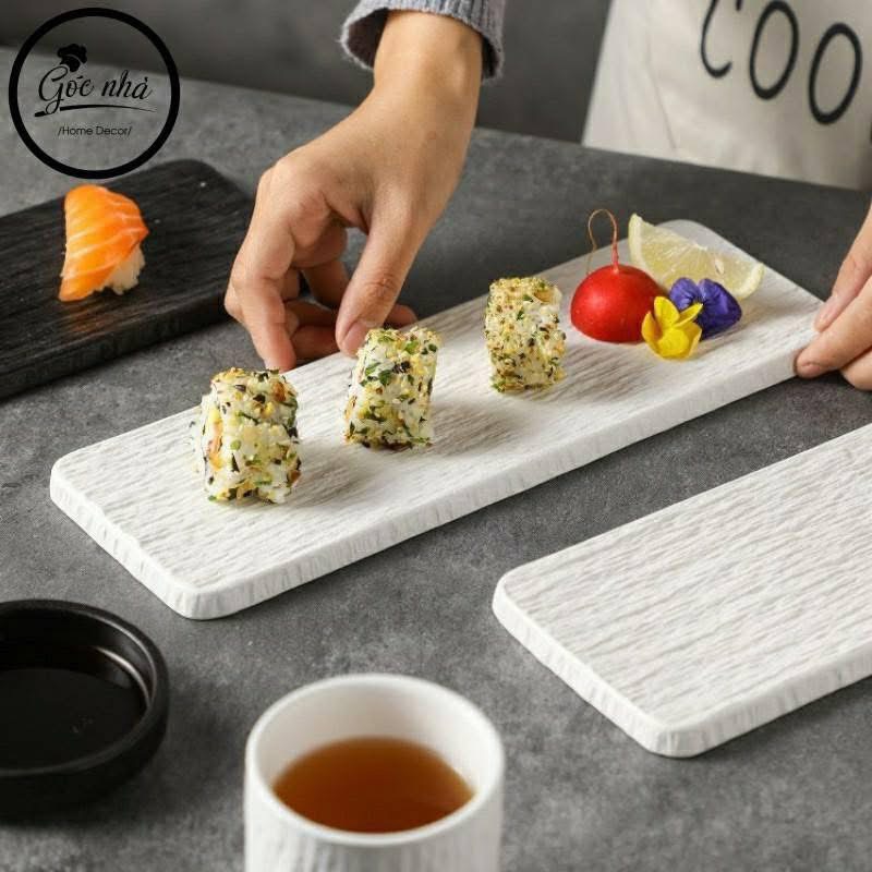 Dĩa sushi Mocca vân sần