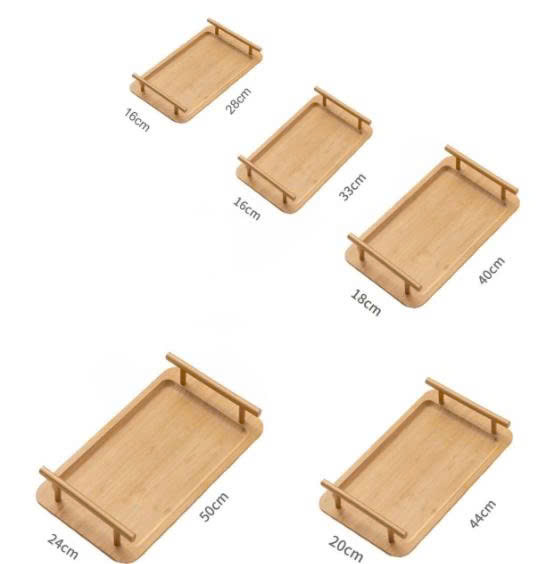 Khay Gỗ Tay Cầm Inox