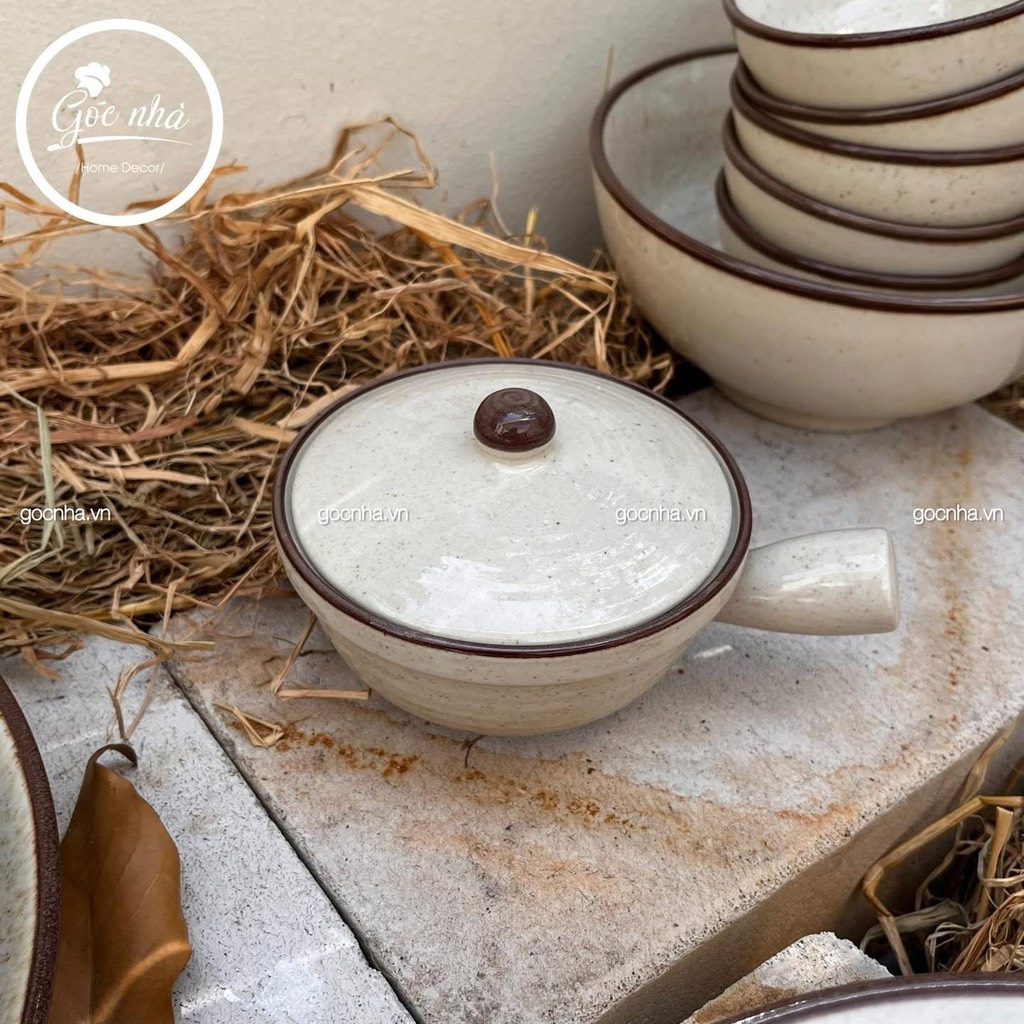 BST chén bát BEIGE nâu men tiêu