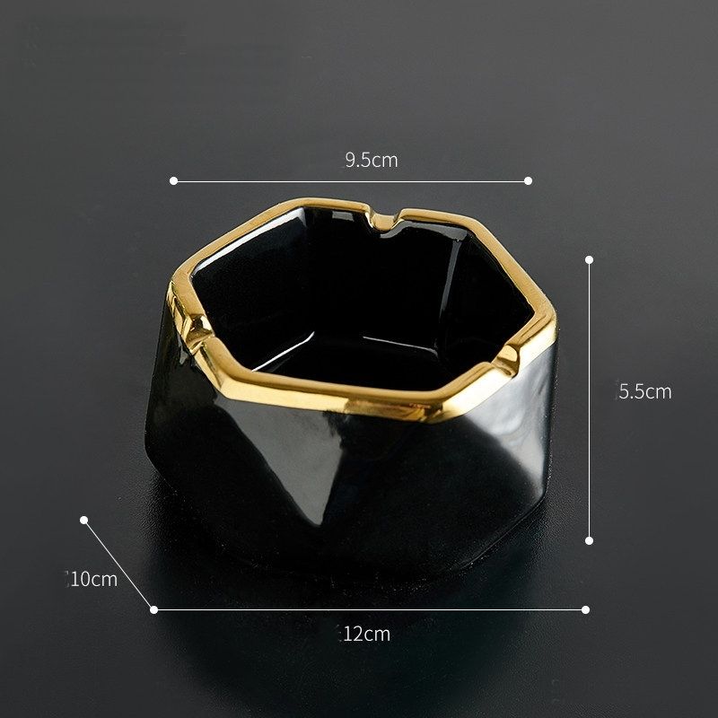 Gạt tàn tròn viền vàng