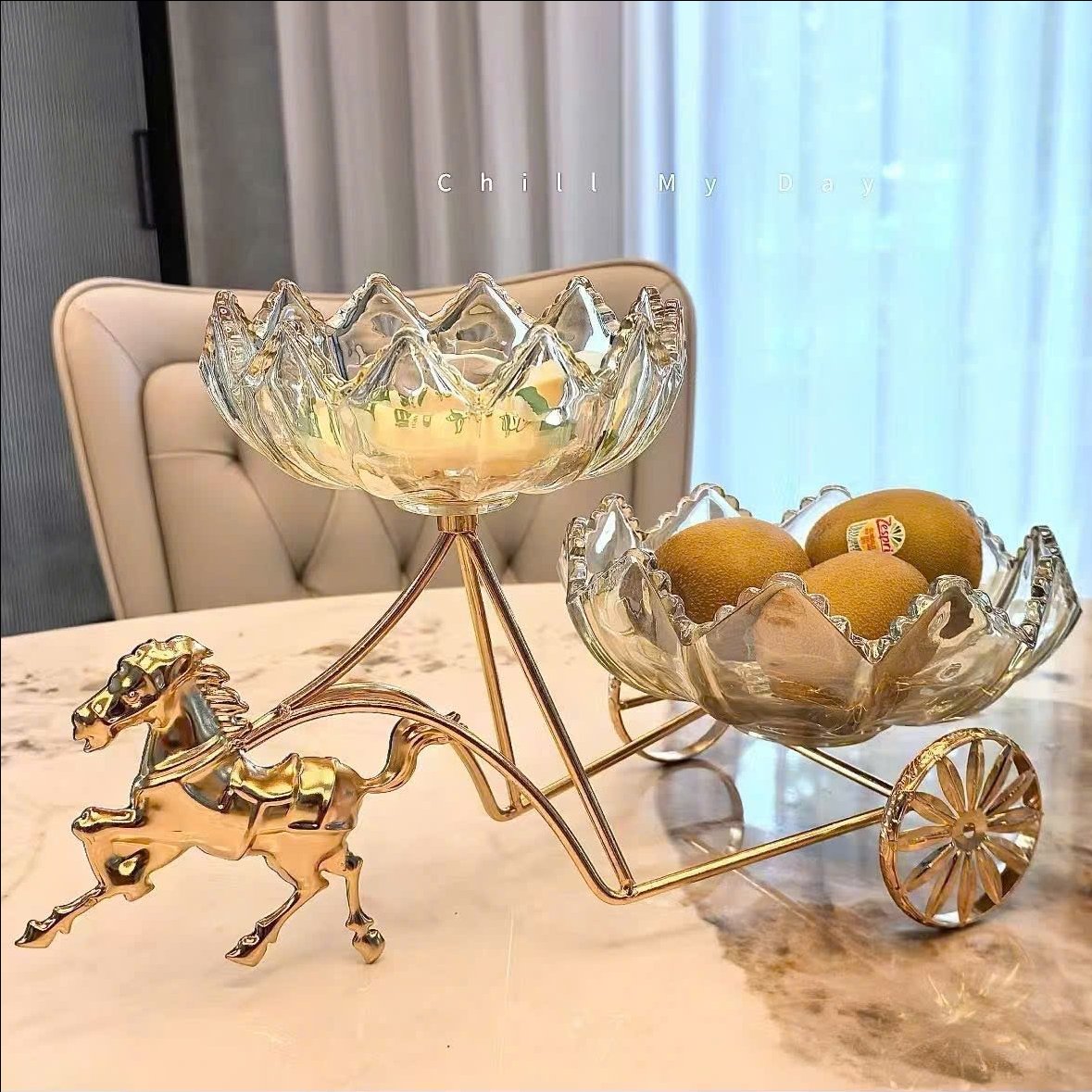 KHAY TRÁI CÂY NGỰA KÉO 2 TẦNG